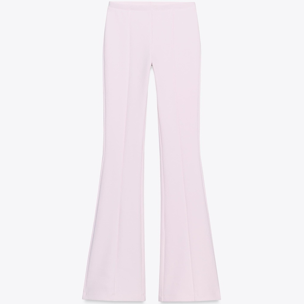 Zara Women's Cropped Flare Pants in lilac
